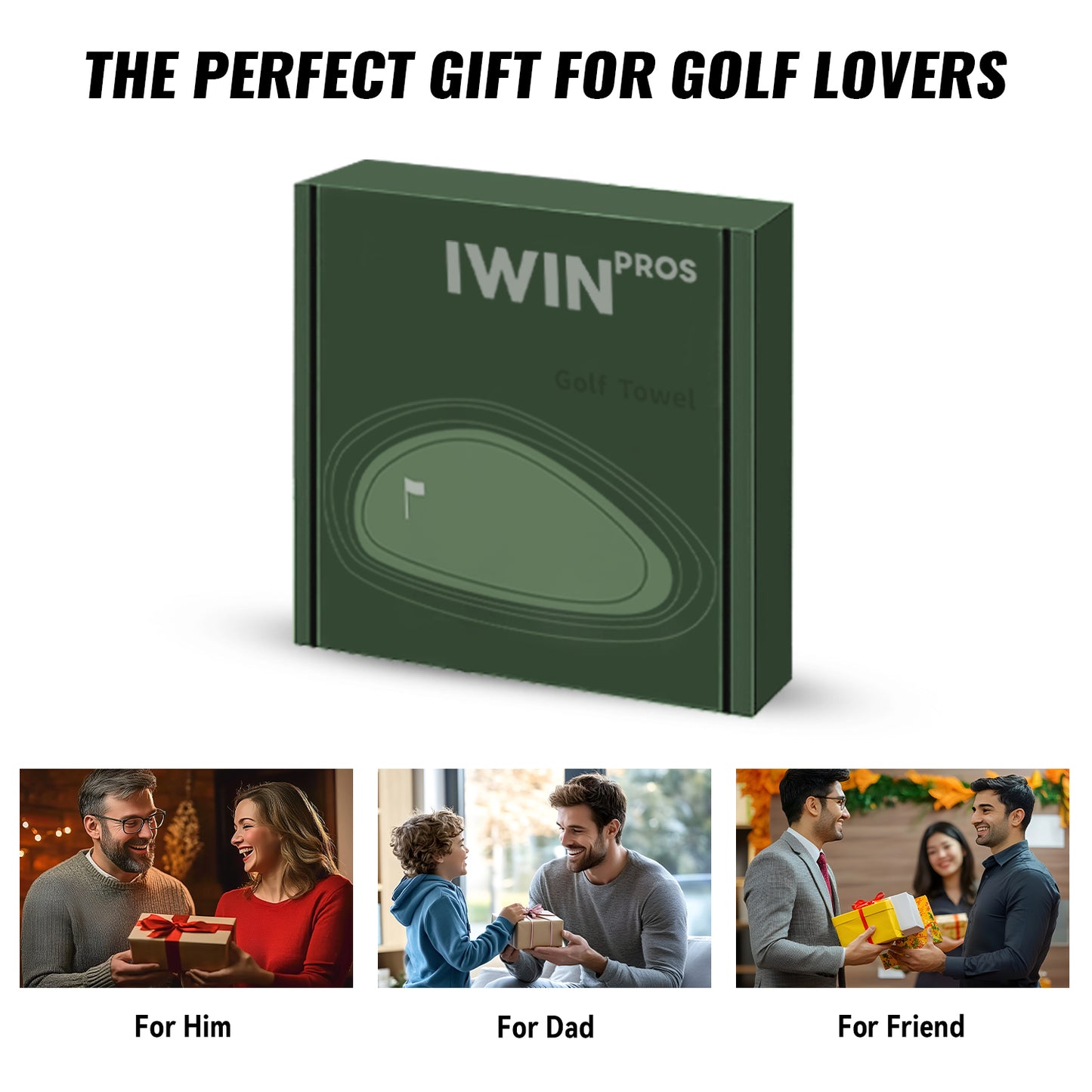 Magnetic Golf Towel, 18" x 18" Waffle Weave Golf Towel with Detachable Clip