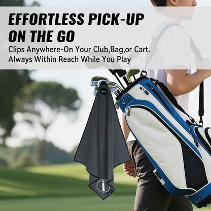 Magnetic Golf Towel, 18" x 18" Waffle Weave Golf Towel with Detachable Clip
