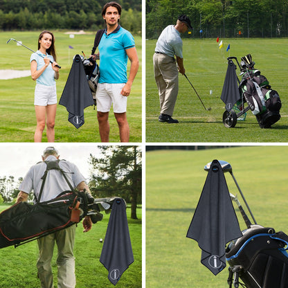 Magnetic Golf Towel, 18" x 18" Waffle Weave Golf Towel with Detachable Clip
